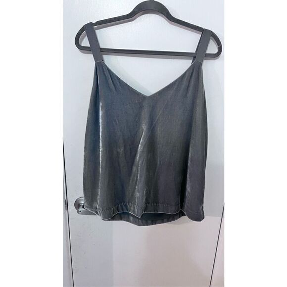 J Crew Velvet Gray Tank Top Womens Size L - Picture 5 of 9